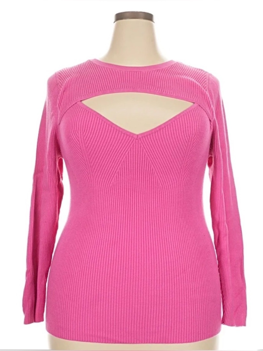 torrid Fuchsia Ribbed Open-front Long Sleeve Top